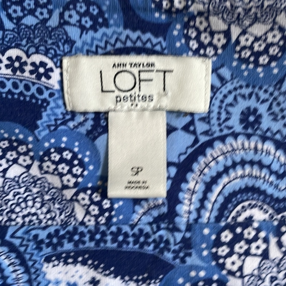 💙The Loft:  Blue paisley print summer dress - Picture 5 of 6